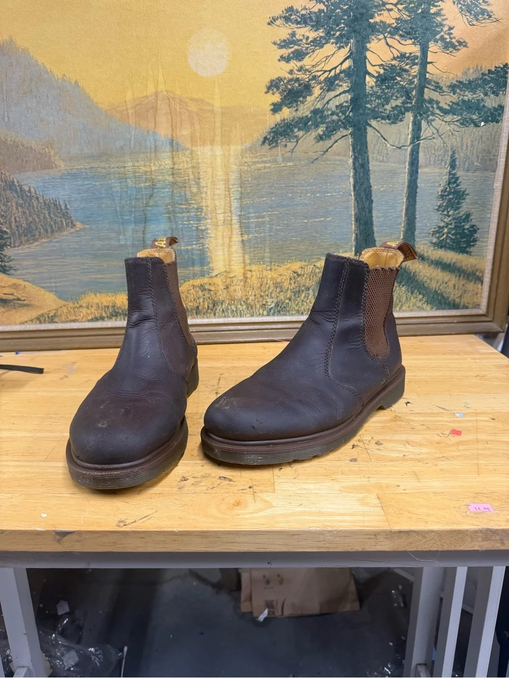 Dr Martens Air Ware Men's Brown Chelsea Work Boots - Classic Slip-On size 9M